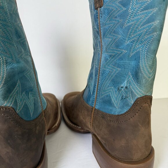 Justin‎ Big Bucks 11” Western Square Toe Walnut Boots Men Size 12D NEW Vibram - Picture 5 of 14